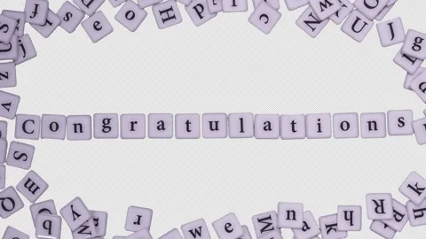 Congratulations Stop Motion On Alpha Channel Stock Footage 261818797