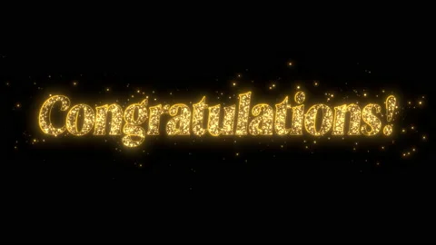 Congratulations text animation isolated alpha Video stock 147980564