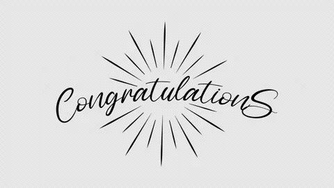 Congratulations Text Animation Lettering Text Animation with spark Stock Footage 313817523