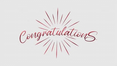 Congratulations Text Animation Lettering Text Animation with spark Stock Footage 313817526
