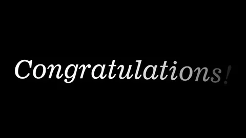 Congratulations text animation with smooth reveal on black background Stock Footage 318309877