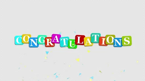 CONGRATULATIONS TEXT ANIMATION SQUARE COLORFUL Stock Footage 282845113