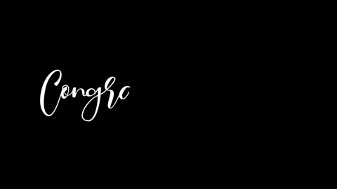 Congratulations text animation white cursive congratulation on a black backgroun Stock Footage 311907828