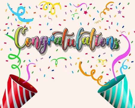 Congratulations text graphics for celebrating special occasions Stock Illustration