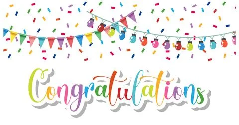 Congratulations text graphics for celebrating special occasions Stock Illustration