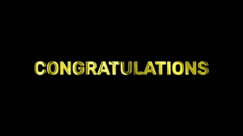 Congratulations typewriter golden text animation Stock Footage 297061185