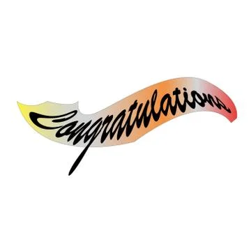 Congratulations - Typography, Lettering, Handwritten, vector for greeting - V Stock Illustration
