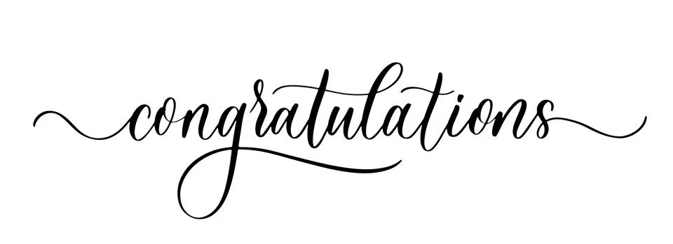 Congratulations. Wavy elegant calligraphy spelling for decoration on holidays Stock Illustration