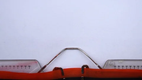 Congratulations! - word printed on an old typewriter in red letters, close up. Stock Footage 126777382