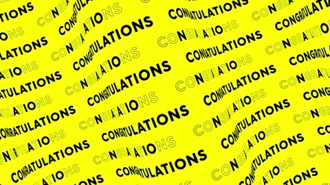 Congratulations yellow promo text flow o... | Stock Video | Pond5
