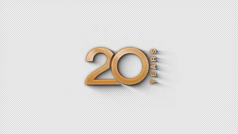 Congratulations on your 20th anniversary, alpha channel Stock Footage 297635053