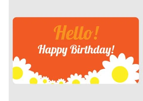 Congratulations on your birthday with flowers. Vector illustration Stock Illustration