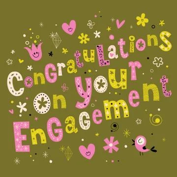 Congratulations on your engagement Stock Illustration