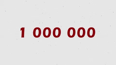 Congratulations on your win, number 1000000 on a blank screen Stock Footage 276831134