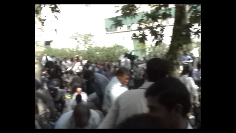 Congregation Dispersing After Friday Prayer, Tehran - 2006 Stock Footage 330956677