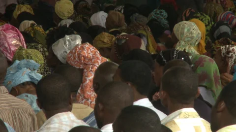 Congregation listens to preacher, Nigerian mega church Stock Footage 38477881
