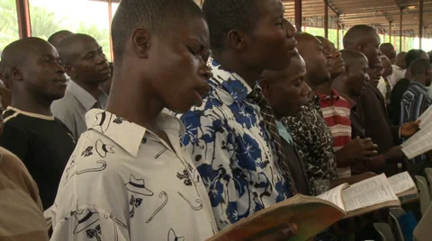 Congregation singing in Nigerian mega church Stock Footage 38475513