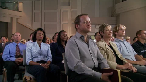 Congregation standing to pray Stock Footage 59532048