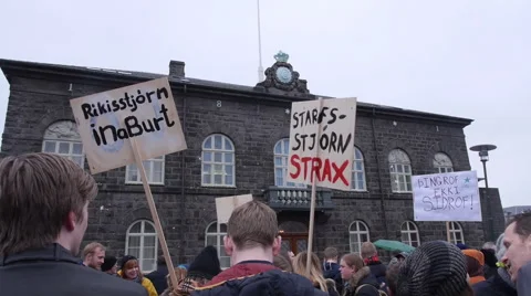 Congress and protesters with signs Stock Footage 61919155