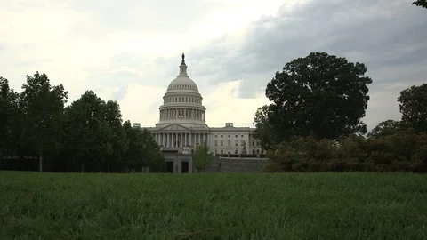Congress building - slide left Stock Footage 129473536
