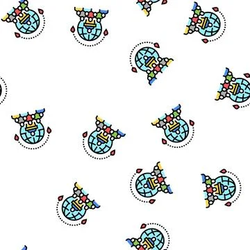 Congress tourism vector seamless pattern Illustrazione stock