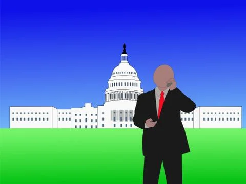 Congressman on phone Stock Illustration
