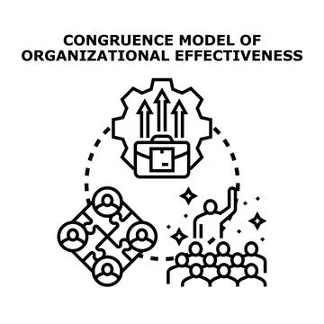 Congruence model supporting organizational effectiveness and success Stock Illustration