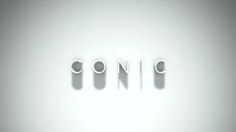 CONIC 3D title animation with shadows on a white background Stock Footage 296799784