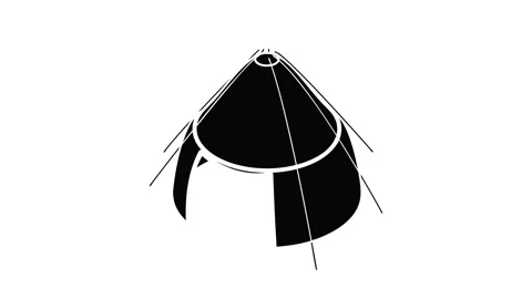 Conic tent icon animation Vídeos de archivo 152770029