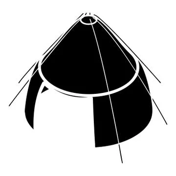 Conic tent icon, simple style Stock Illustration