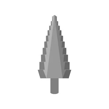 Conical drill bit for wood isolated. Vector illustration Ilustração Stock