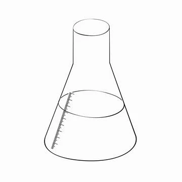 Conical flask black and white Иллюстрация