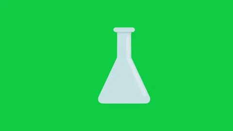 A conical flask graphic on a green background Stock Footage 296635882