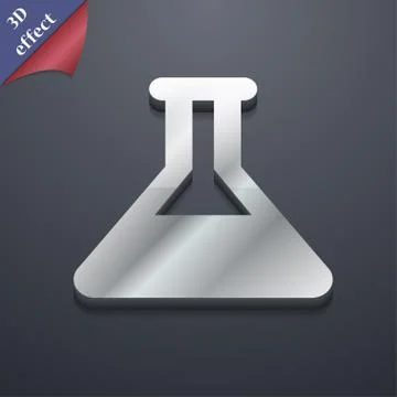 Conical Flask  icon symbol. 3D style. Trendy, modern design with space for yo Stock Illustration