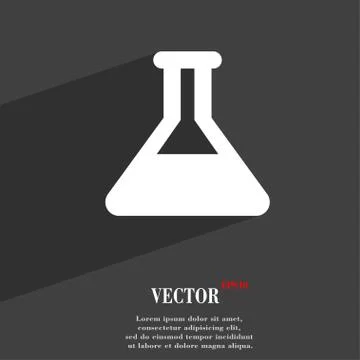 Conical Flask  icon symbol Flat modern web design with long shadow and space  イラスト素材