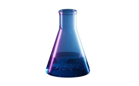 Conical flask isolated element, 3d rendering. Illustrazione stock