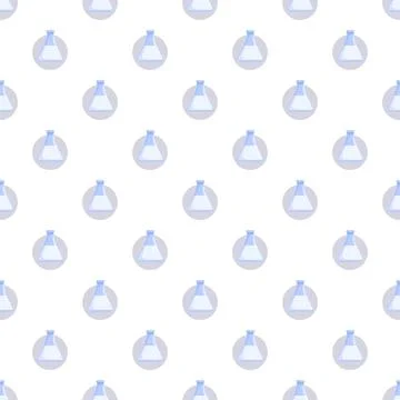 Conical flask pattern forming a seamless scientific background Stock Illustration