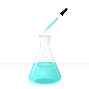 Conical flask with pipette Illustrazione stock