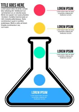 Conical flask science concept info graphic template Stock Illustration