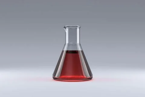 Conical flask with solution Stock Illustration