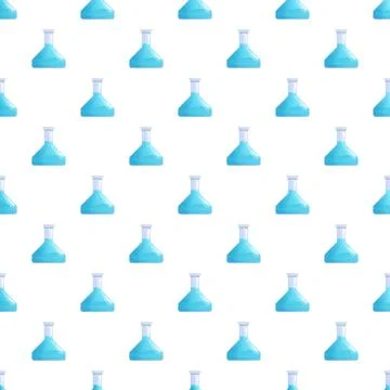 Conical flasks seamless pattern for science background Illustrazione stock