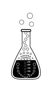 Conical graduated chemical flask with a solution Stock-Illustration