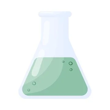 Conical Lab Flask with Green Liquid Clipart Stockillustratie