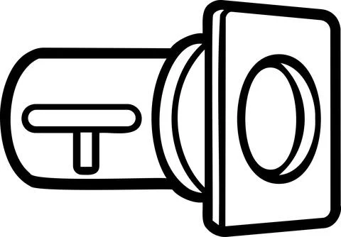 Conical snoot light modifier line art icon Stock Illustration