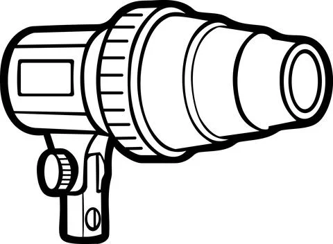 Conical tube snoot optical modifier line art icon Ilustração Stock