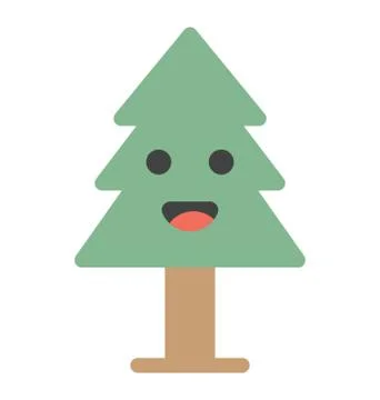 Conifer Emoticon Vector Stock Illustration