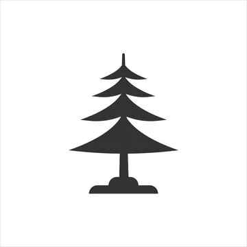 Conifer tree icon in flat style. Fir flora vector illustration on white isola Stock Illustration