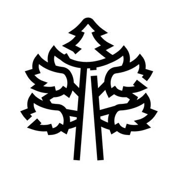 Conifer tree line art icon design Stock Illustration