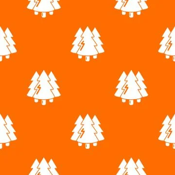 Coniferous forest pattern vector orange Illustrazione stock