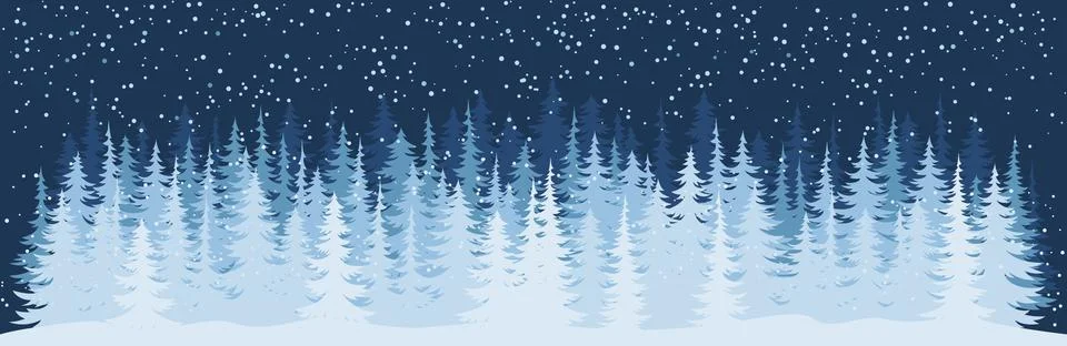 Coniferous spruce horizontal background Stock Illustration